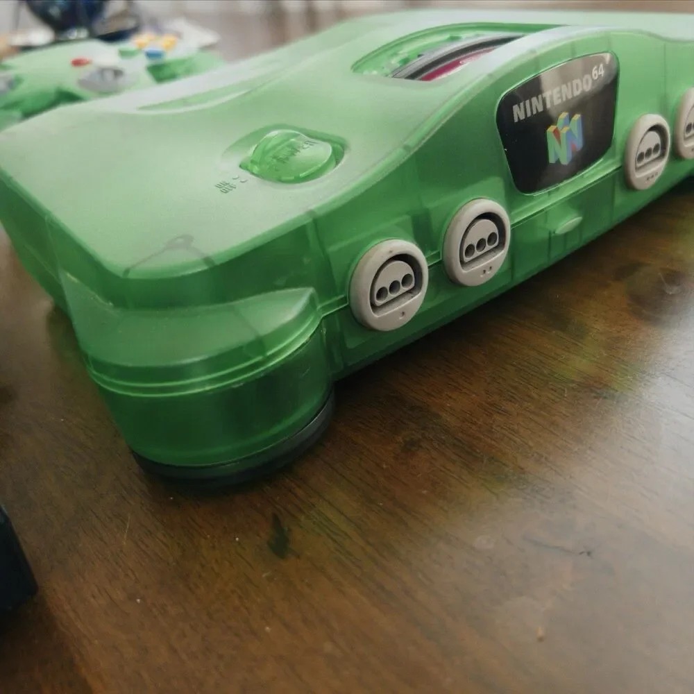 Nintendo 64 N64 Jungle Green Console, Controller, Games, Expansion Pak Cleaned